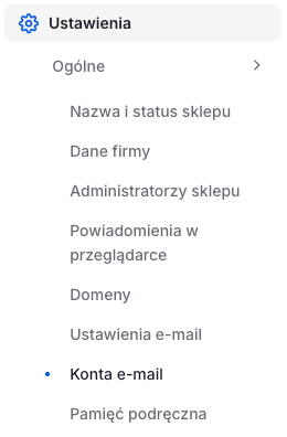 Lista kont pocztowych w sklepie Shoper
