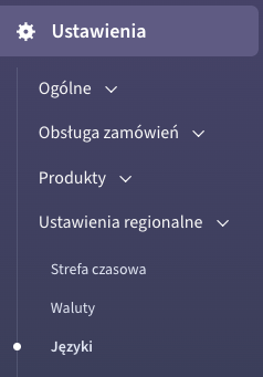 Lista wersji językowych w sklepie Shoper