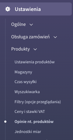Ustawienia opinii w panelu sklepu Shoper