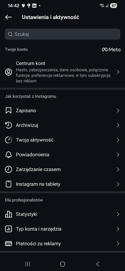 Ustawienia i aktywność na koncie Instagram Ustawienia i aktywność na koncie Instagram