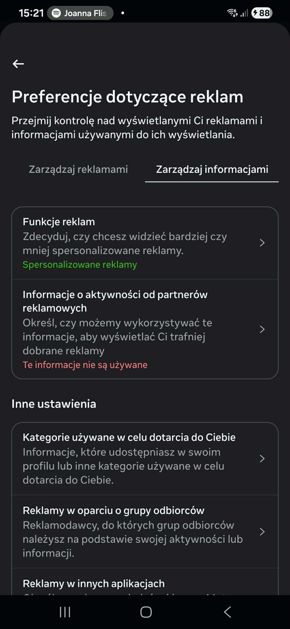 Zarządzanie informacjami w preferencjach dotyczących reklam Zarządzanie informacjami w preferencjach dotyczących reklam