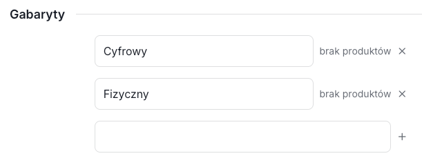 Gabaryty produktów w panelu sklepu Shoper