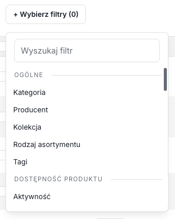 Filtry na liście produktów w sklepie Shoper Filtry na liście produktów w sklepie Shoper
