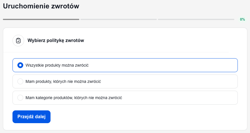Określ które produkty można zwracać Określ które produkty można zwracać
