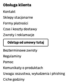 Odstąpienie od umowy w sklepie internetowym Leroy Merlin Przycisk: Odstąp od umowy tutaj w leroymerlin.pl