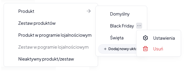 Usuń układ lub dodaj nowy Usuń układ lub dodaj nowy