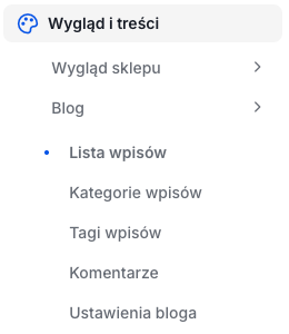 Lokalizacja listy wpisów bloga w panelu Shoper