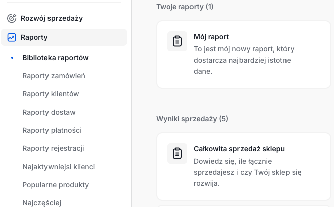 Własne raporty w panelu administracyjnym sklepu Shoper
